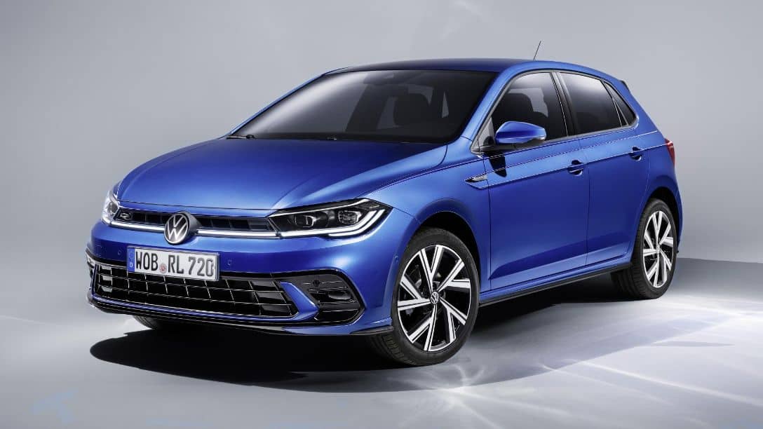 VW Polo 2021 Facelift Front three quarter