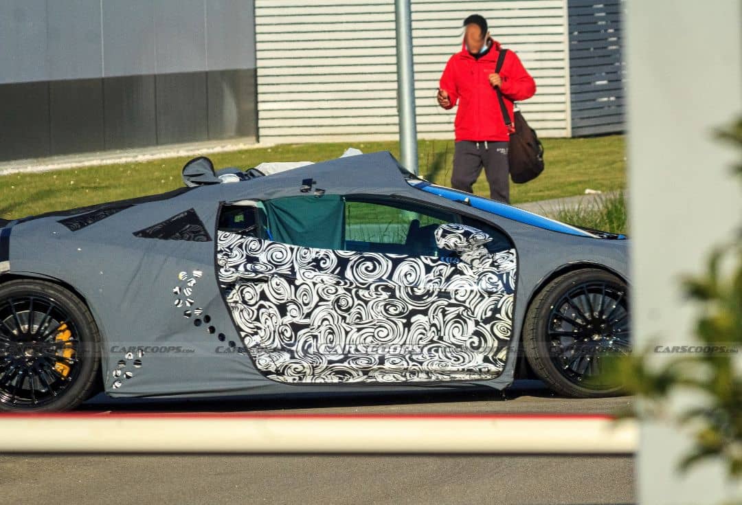 Lamborghini New V12 Super Car Spyshot Side
