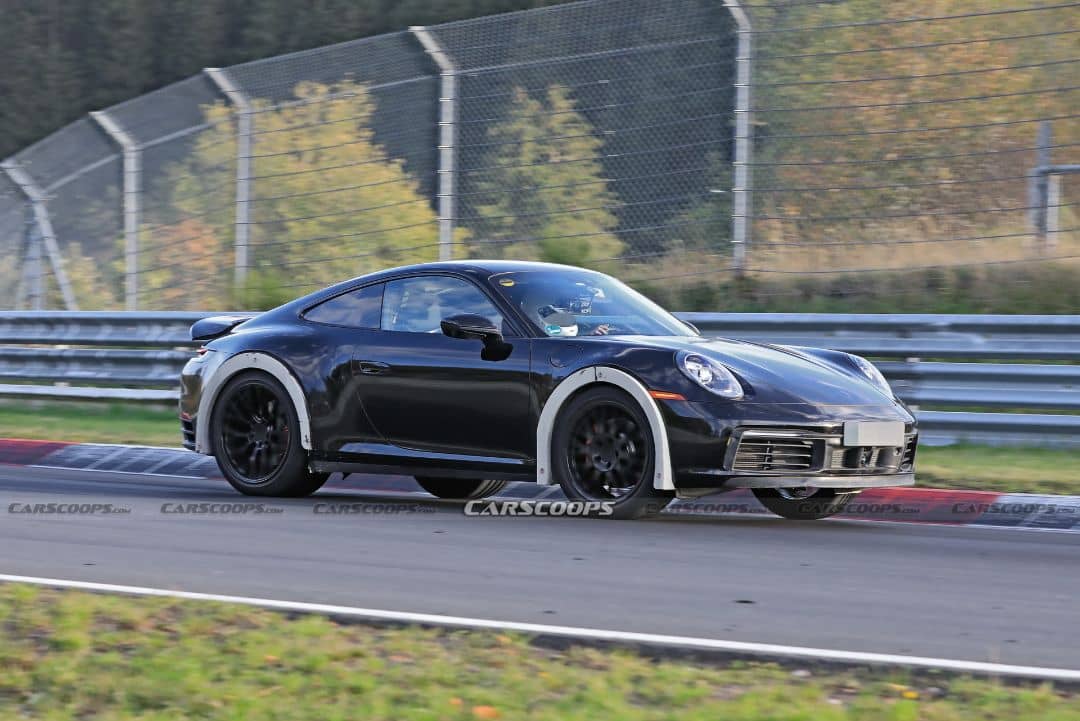 Porsche 911 Safari Spyshot at Nurburgring Front three quarter