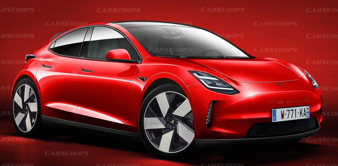 Tesla Compact Hatchback EV rendering