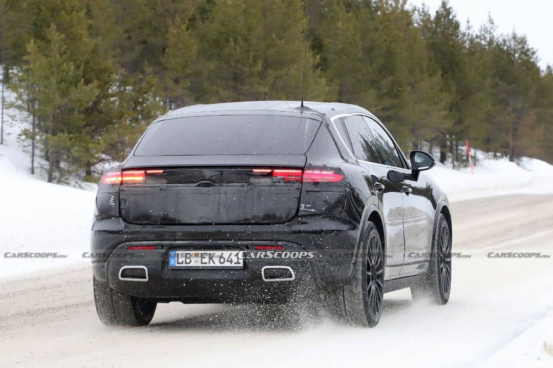 Porsche Macan EV Snow Test Spyshot Rear