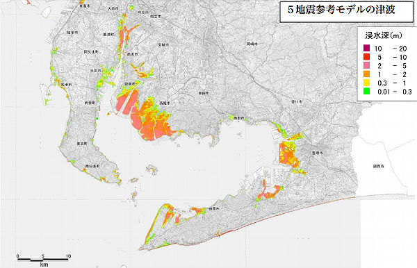 愛知県の津波浸水予測_WEST